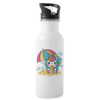 Ice Cream Unicorn - The Sweetest Temptation - Water bottle with straw - white - Right