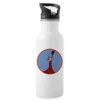 Danseuse de flamenco - Gourde avec paille intégrée - blanc - Droite