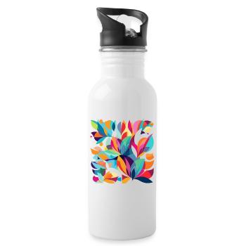 Flower Dance - Water bottle with straw - white - Right
