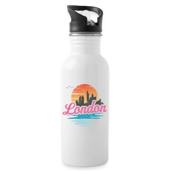 Ville de Londres - Gourde avec paille intégrée - blanc - Droite