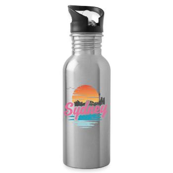 Sydney Stadt - Trinkflasche mit integriertem Trinkhalm - Lightsilver - Rechts