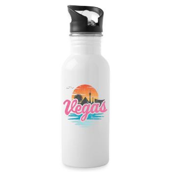 Vegas City - Water bottle with straw - white - Right