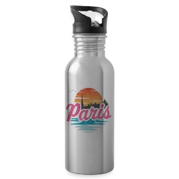 Paris Stadt - Trinkflasche mit integriertem Trinkhalm - Lightsilver - Rechts