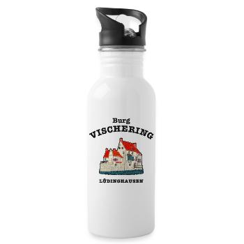 Lüdinghausen, Burg Vischering - Trinkflasche mit integriertem Trinkhalm - Weiß - Rechts