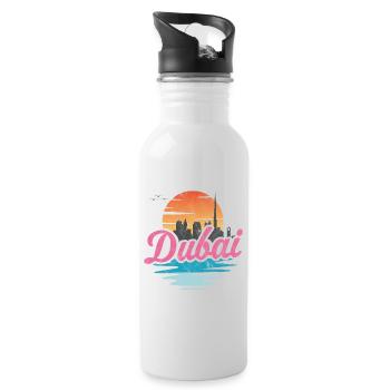 Dubai Stadt - Trinkflasche mit integriertem Trinkhalm - Weiß - Rechts