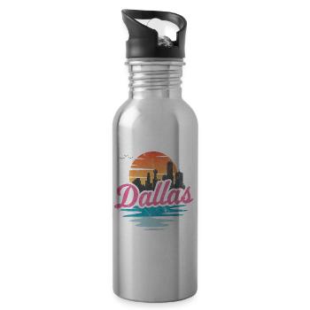 Dallas Stadt - Trinkflasche mit integriertem Trinkhalm - Lightsilver - Rechts