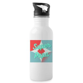DAD. FATHER's DAY. HAPPY BIRTHDAY DAD. HAPPY BIRTHDAY - Water bottle with straw - white - Right