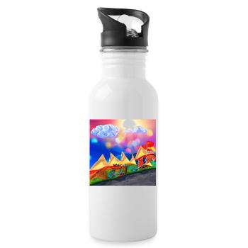 bicicle in mountain with sunny sky during chilling - Water bottle with straw - white - Right