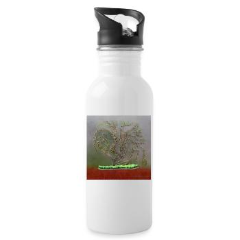 wunderschöner alter Baum - Trinkflasche mit integriertem Trinkhalm - Weiß - Rechts