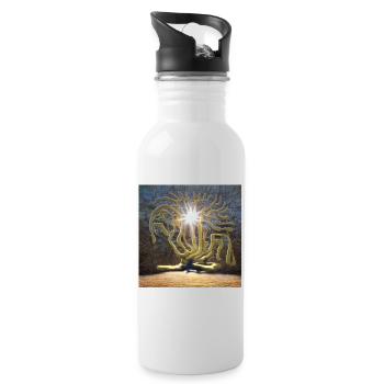 arbre debout au soleil - Gourde avec paille intégrée - blanc - Droite