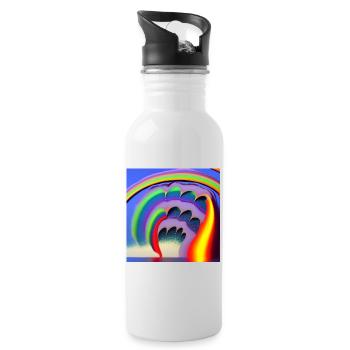 rainbow with great sun above - Water bottle with straw - white - Right