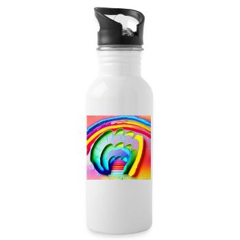 rainbow in sunny rainy day - Water bottle with straw - white - Right