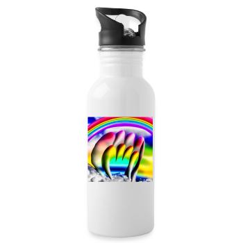 rainbow in sunny day - Water bottle with straw - white - Right