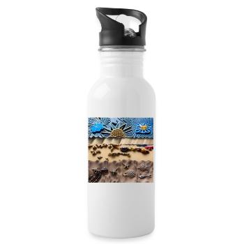 Plage ensoleillée - Gourde avec paille intégrée - blanc - Droite