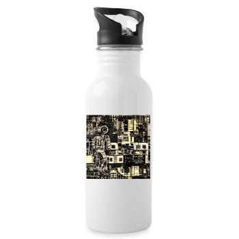 DER MENSCH IN DER CYBERWELT - Trinkflasche mit integriertem Trinkhalm - Weiß - Rechts