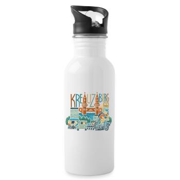 Kreuzberg color - Trinkflasche mit integriertem Trinkhalm - Weiß - Rechts
