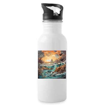 Ciel et Mer - Gourde avec paille intégrée - blanc - Droite