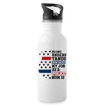 Polizei Polizist Polizeibeamte - Trinkflasche mit integriertem Trinkhalm - Weiß - Rechts