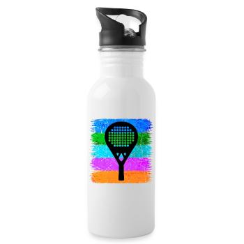 Padel Sport Racket Leisure Padel Game Fans - Water bottle with straw - white - Right