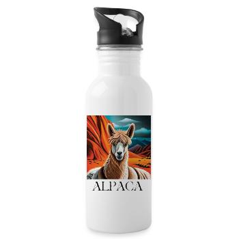 Alpaca - Trinkflasche mit integriertem Trinkhalm - Weiß - Rechts