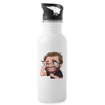 Lol Manny - Trinkflasche mit integriertem Trinkhalm - Weiß - Rechts