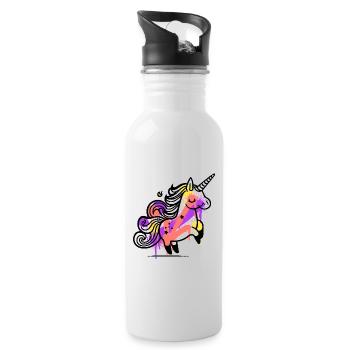 Licorne fantaisiste avec Splash Art - Gourde avec paille intégrée - blanc - Droite