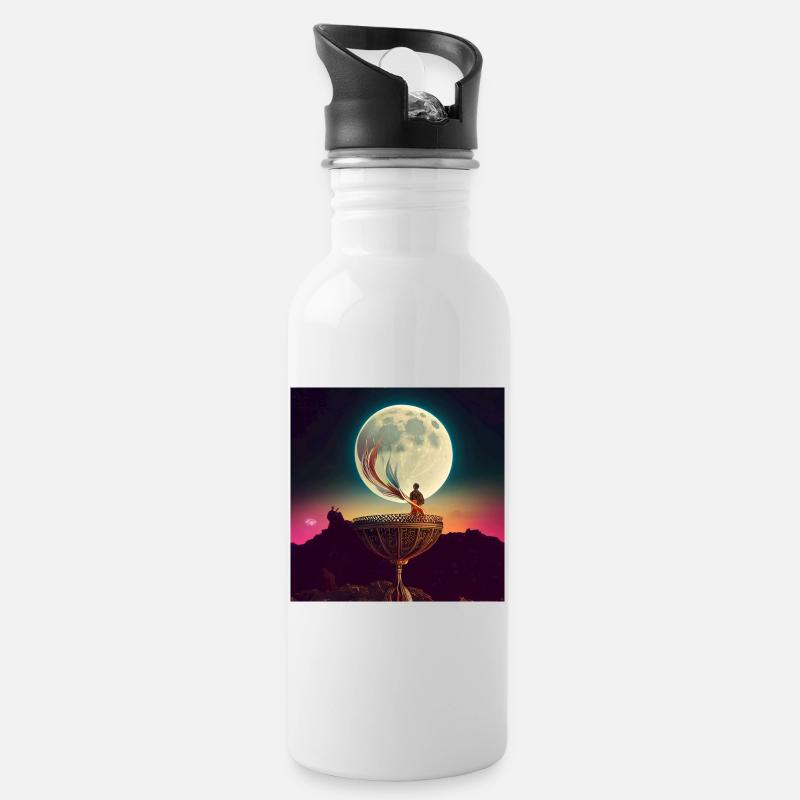 La Lune - Gourde avec paille intégrée - blanc
