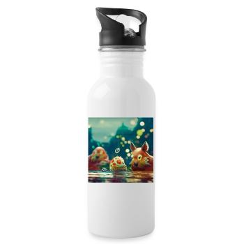 Animafun - Water bottle with straw - white - Right