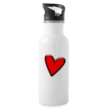 MAMA. MUTTERTAG. SCHÖNEN MUTTERTAG. ICH LIEBE DICH - Trinkflasche mit integriertem Trinkhalm - Weiß - Rechts