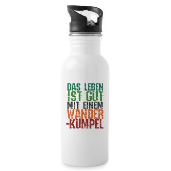 Wanderwege Wanderer Statement Klettern Wandern - Trinkflasche mit integriertem Trinkhalm - Weiß - Rechts