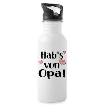 OPA ENKELKIND SPRÜCHE - FAMILIE - Trinkflasche mit integriertem Trinkhalm - Weiß - Rechts