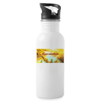 Sunseeker Outfit Urlaub Geschenkidee für Jedermann - Trinkflasche mit integriertem Trinkhalm - Weiß - Rechts