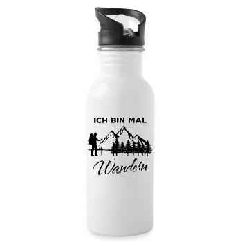 Wanderwege berggipfel Berge Wandern Statement - Trinkflasche mit integriertem Trinkhalm - Weiß - Rechts