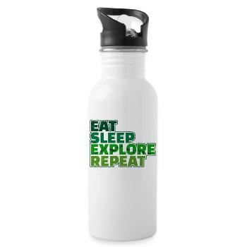 Wandern Bergsteigen Statement Wanderer Wanderwege - Trinkflasche mit integriertem Trinkhalm - Weiß - Rechts