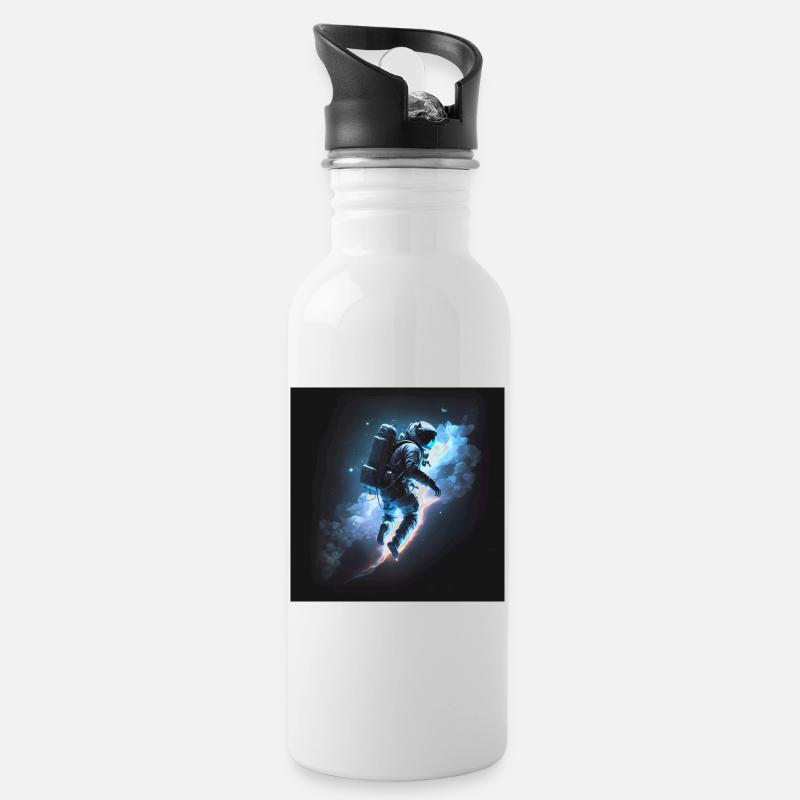 Astronaute dans l’œuvre d’art spatiale - Gourde avec paille intégrée - blanc