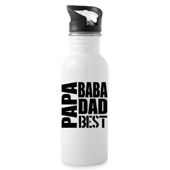 Cadeaux pour la fête des pères - PAPA MULTILINGUAL - Gourde avec paille intégrée - blanc - Droite