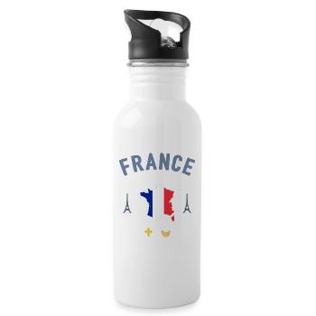 France - Water bottle with straw - white - Right