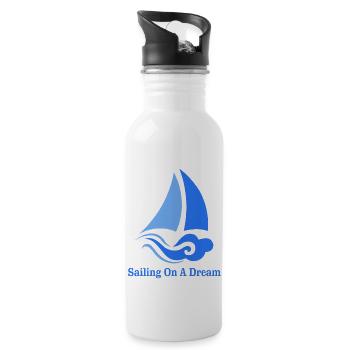 Sailing On A Dream - Water bottle with straw - white - Right