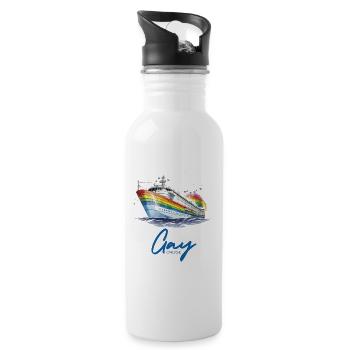 Gaycrouise - Trinkflasche mit integriertem Trinkhalm - Weiß - Rechts