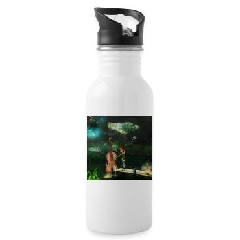 Das Wunder der Geige - Trinkflasche mit integriertem Trinkhalm - Weiß - Rechts