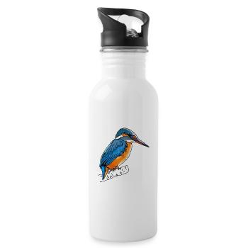 Kingfisher - Water bottle with straw - white - Right