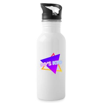 90's Kid ! - Water bottle with straw - white - Right