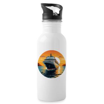 Sunset Cruise - Water bottle with straw - white - Right