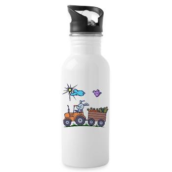 Tractor Farmer Field Vehicle Agricultural Machinery - Water bottle with straw - white - Right