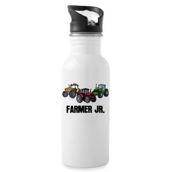 Traktor Statement Jungbauer Feld Bauernhof Farmer - Trinkflasche mit integriertem Trinkhalm - Weiß - Rechts