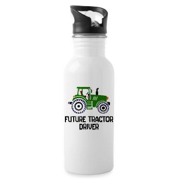 Commercial Vehicle Tractor Statement Agriculture Field - Water bottle with straw - white - Right