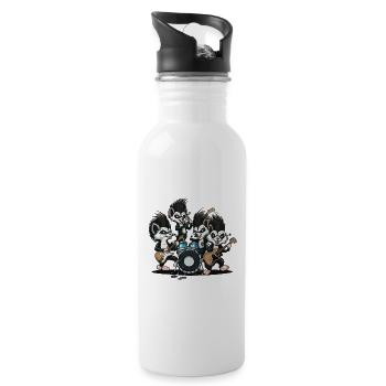 Die Skunk Band - Trinkflasche mit integriertem Trinkhalm - Weiß - Rechts
