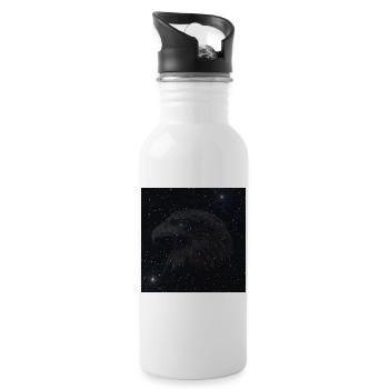 coole vögel mann, weißkopf Seeadler Nachtmuster - Trinkflasche mit integriertem Trinkhalm - Weiß - Rechts