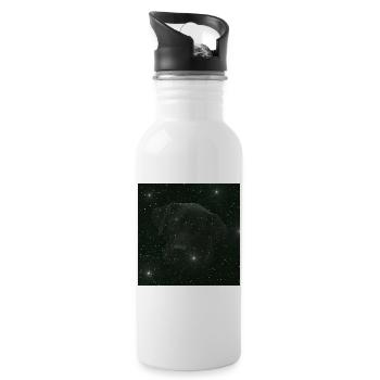 originelle geschenke, Labradorkopf nachtmuster - Trinkflasche mit integriertem Trinkhalm - Weiß - Rechts