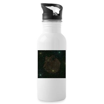 Raubkatzen liebhaber, Löwin Sternenmuster - Trinkflasche mit integriertem Trinkhalm - Weiß - Rechts